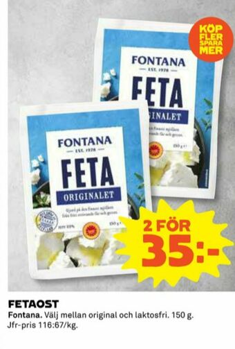 Coop Fontana Fetaost erbjuda