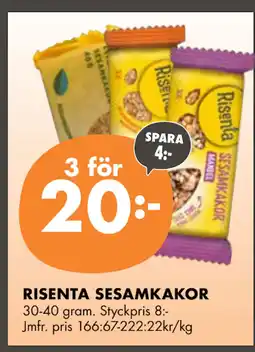 ÖoB RISENTA SESAMKAKOR erbjuda