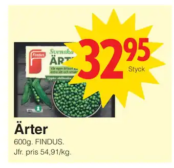 Matöppet Ärter erbjuda