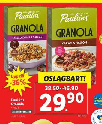 Lidl Paulúns Granola erbjuda