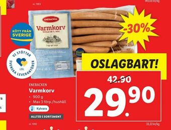 Lidl Varmkorv erbjuda