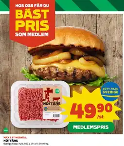 Coop Coop nötfärs erbjuda