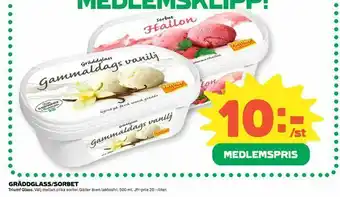Gräddglass/sorbet