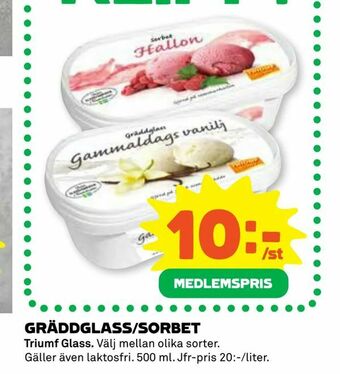 Gräddglass/sorbet
