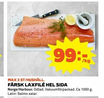 Coop Daglivs Färsk laxfilé hel sida erbjuda