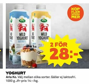 Coop Daglivs Yoghurt erbjuda