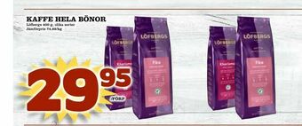 Din Mat Kaffe hela bönor erbjuda