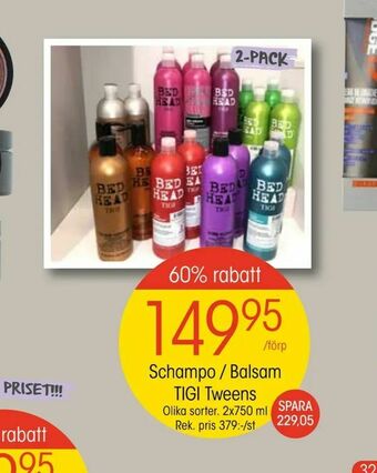 EKO Schampo / Balsam TIGI Tweens erbjuda