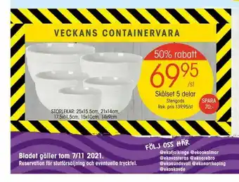 EKO Skålset 5 delar erbjuda