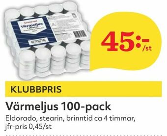 Hemköp Värmeljus 100-pack erbjuda