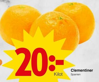 Matöppet Clementiner. erbjuda