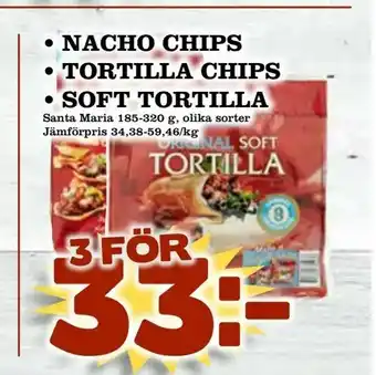 Nelins nacho chips • tortilla chips • soft tortilla erbjuda