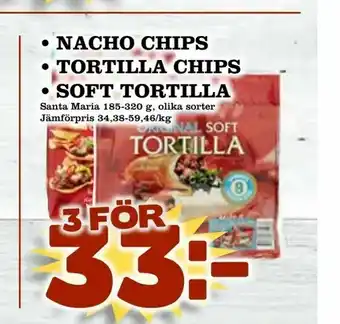 Prisma Mat nacho chips • tortilla chips • soft tortilla erbjuda