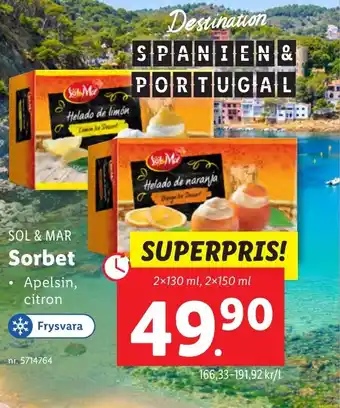 Lidl SOL & MAR Sorbet erbjuda