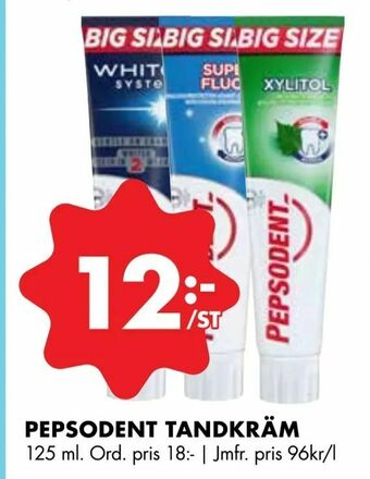 ÖoB Pepsodent tandkräm erbjuda