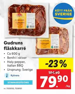 Lidl Gudruns fläskkarré erbjuda