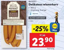 Lidl Delikatess wienerkorv erbjuda