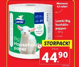 Lidl Lambi Big hushålls- papper erbjuda