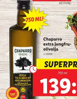 Lidl Chaparro extra jungfru- olivolja erbjuda