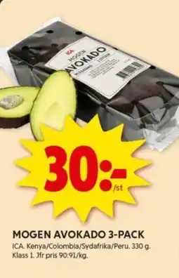 ICA Kvantum MOGEN AVOKADO 3-PACK erbjuda