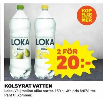 Coop Kolsyrat vatten erbjuda