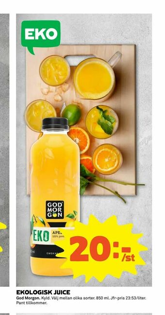 Coop Extra Ekologisk juice erbjuda