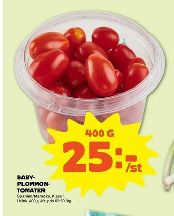 Stora Coop Baby- plommon- tomater erbjuda
