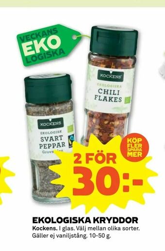 Stora Coop Ekologiska kryddor erbjuda