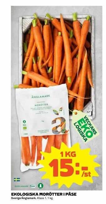 Coop Extra Ekologiska morötter i påse erbjuda