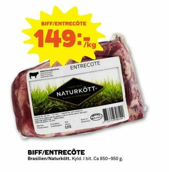 Stora Coop Biff/entrecôte erbjuda