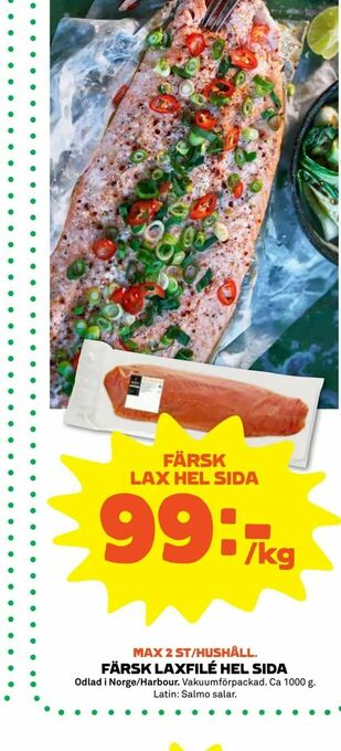 Stora Coop Färsk laxfilé hel sida erbjuda