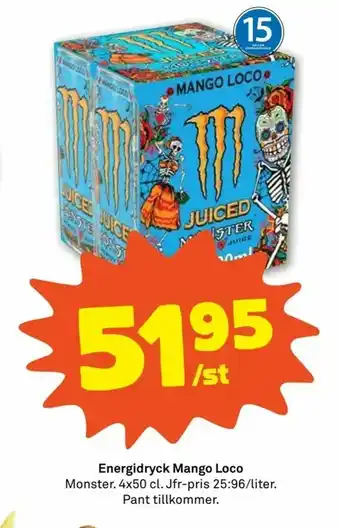Stora Coop Energidryck Mango Loco erbjuda