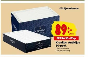 City Gross Kronljus, Antikljus 30-pack erbjuda
