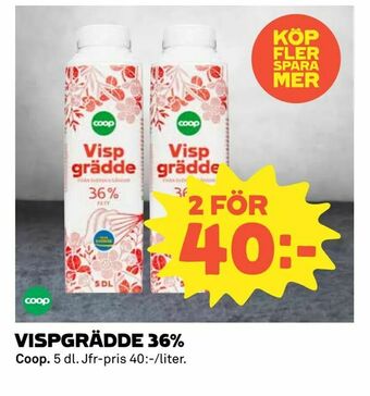 Coop Konsum Vispgrädde 36% erbjuda