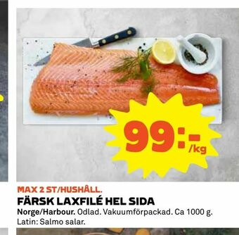 Coop Konsum Färsk laxfilé hel sida erbjuda