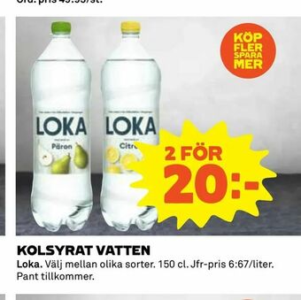 Coop Konsum Kolsyrat vatten erbjuda