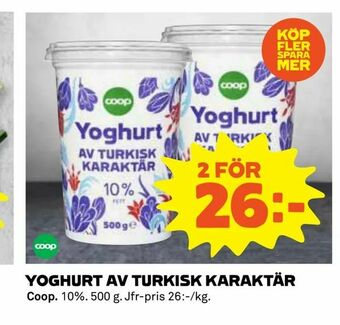 Coop Konsum Yoghurt av turkisk karaktär erbjuda
