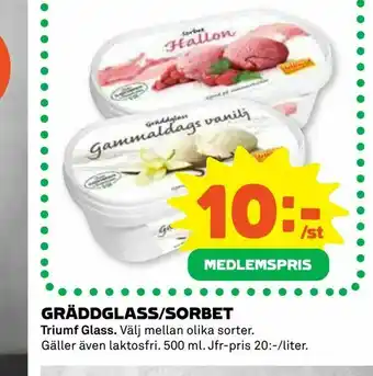 Gräddglass/sorbet