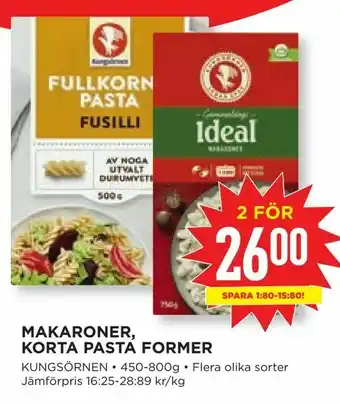Willys Makaroner, korta pasta former erbjuda