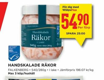 Willys Handskalade räkor erbjuda