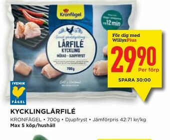 Willys Kycklinglårfilé erbjuda