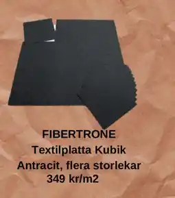 FIBERTRONE Textilplatta Kubik Antracit, flera storlekar