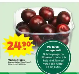 Stora Coop Plommon i korg erbjuda
