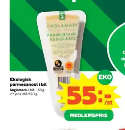 Stora Coop Ekologisk parmesanost i bit erbjuda