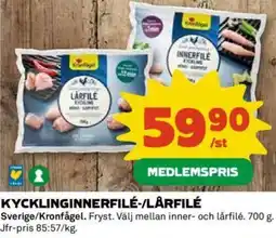 Coop KYCKLINGINNERFILÉ-/LÅRFILÉ erbjuda