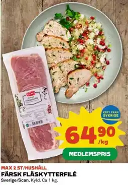 Coop FÄRSK FLÄSKYTTERFILÉ erbjuda