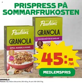 Coop GRANOLA erbjuda