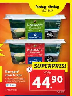 Lidl Norrgott smör & raps erbjuda