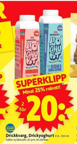 ICA Supermarket Ica drickyoghurt erbjuda