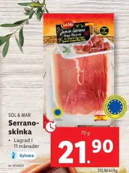 Lidl Sol & mar serranoskinka erbjuda